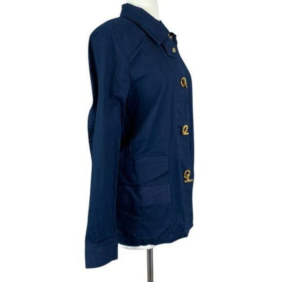 Lauren Ralph Lauren Navy Jacket Gold Toggles Medium - Picture 3 of 7